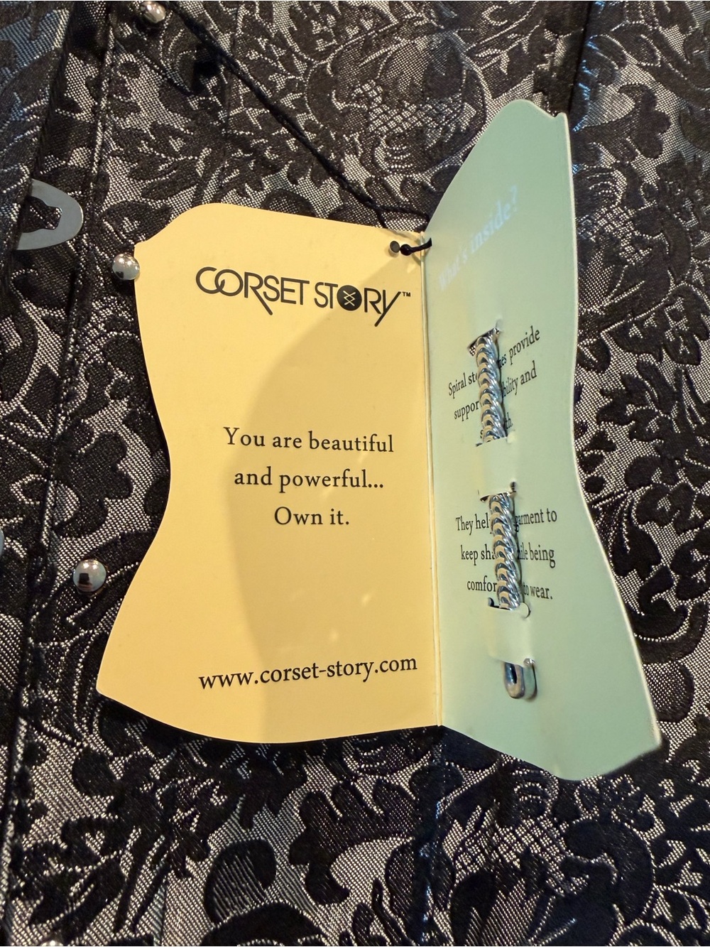 NWT Corset Story Long Line over bust corset silver brocade size 36 - Picture 5 of 5